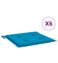 Coussins de chaise de jardin 6 pcs bleu 50x50x3 cm tissu oxford