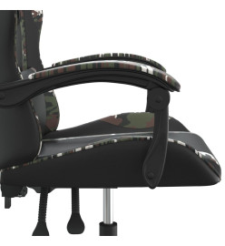 Chaise de jeu pivotante Noir et camouflage Similicuir