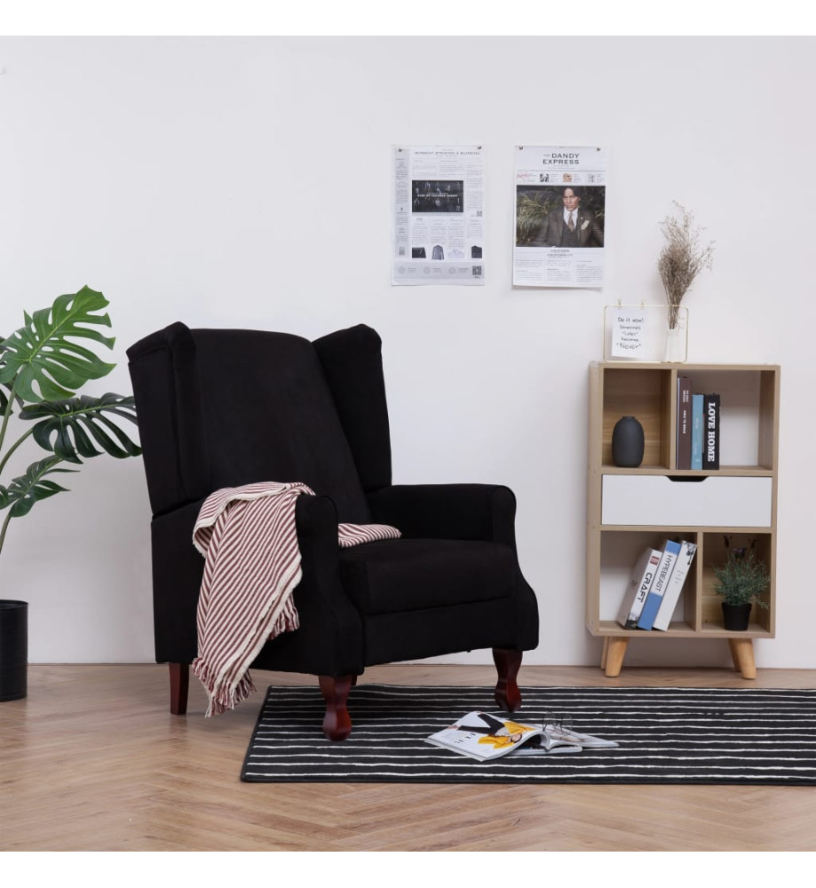 Fauteuil inclinable Noir Tissu