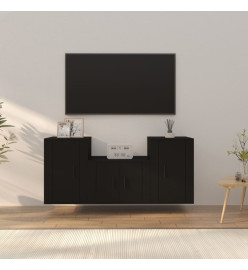 Ensemble de meubles TV 3 pcs Noir Bois d'ingénierie