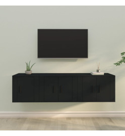 Ensemble de meubles TV 3 pcs Noir Bois d'ingénierie