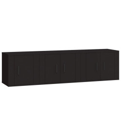 Ensemble de meubles TV 3 pcs Noir Bois d'ingénierie