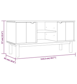 Meuble TV OTTA 113,5x43x57 cm Bois de pin massif