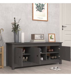 Armoire à chaussures Gris 110x38x45,5 cm Bois de pin massif