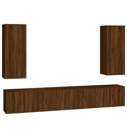 Ensemble de meubles TV 6 pcs Chêne marron Bois d'ingénierie