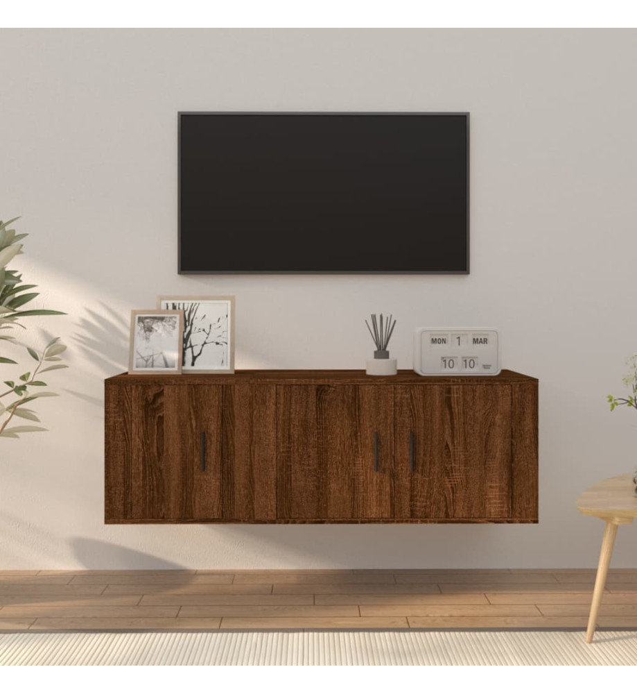 Ensemble de meubles TV 2 pcs Chêne marron Bois d'ingénierie