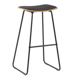 Tabourets de bar lot de 6 noir similicuir