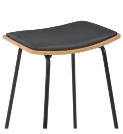 Tabourets de bar lot de 6 noir similicuir