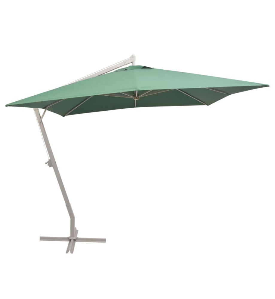 Parasol 300 x 300 cm Poteau en Aluminium Vert