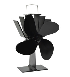 Ventilateur de poêle alimenté par chaleur 4 pales Noir