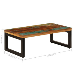 Table basse 100x50x35 cm Bois de récupération solide et acier