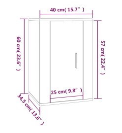 Ensemble de meubles TV 2 pcs noir bois d'ingénierie