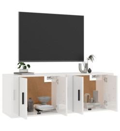 Meubles TV muraux 2 pcs blanc brillant 57x34,5x40 cm