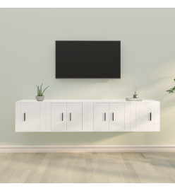 Ensemble de meubles TV 4 pcs Blanc brillant Bois d'ingénierie