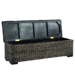 Boîte de rangement 120 cm Noir Rotin naturel kubu et manguier