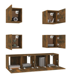 Ensemble de meubles TV 6 pcs Chêne fumé Bois d'ingénierie