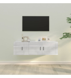 Ensemble de meubles TV 2 pcs blanc brillant bois d'ingénierie