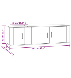 Ensemble de meubles TV 2 pcs blanc brillant bois d'ingénierie