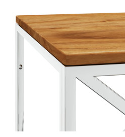 Table basse acier inoxydable et bois massif d'acacia