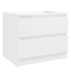 Tables de chevet 2 pcs Blanc brillant 50x39x43,5 cm Aggloméré