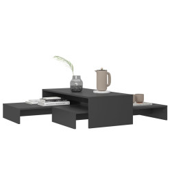 Set tables basses gigognes Gris 100x100x26,5 cm Aggloméré