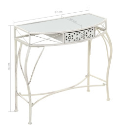 Table d'appoint Style français Métal 82 x 39 x 76 cm Blanc