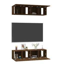 Meubles TV muraux 4 pcs Chêne brun 60x30x30cm Bois d'ingénierie