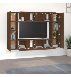 Ensemble de meubles TV 8 pcs Chêne marron Bois d'ingénierie