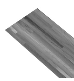 Planches de plancher PVC Non auto-adhésif 5,26 m²2 mm Gris rayé