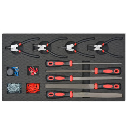 Chariot à outils pour atelier avec 1125 outils Acier Rouge