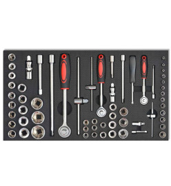 Chariot à outils pour atelier avec 1125 outils Acier Rouge