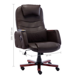 Chaise de bureau de massage Marron Similicuir