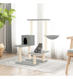 Arbre à chat avec griffoirs en sisal Gris clair 94,5 cm