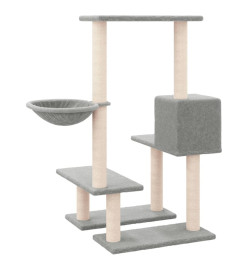 Arbre à chat avec griffoirs en sisal Gris clair 94,5 cm