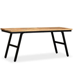 Banc Teck de récupération et acier 110 x 35 x 45 cm