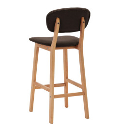 Tabourets de bar lot de 2 marron tissu