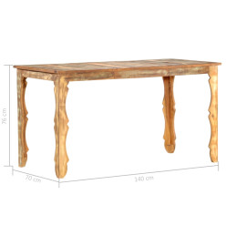 Table de salle à manger 140x70x76cm Bois de récupération massif