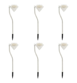 Lampes à LED solaires de jardin 6 pcs 9x7,8x29,5 cm