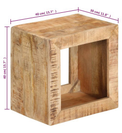 Tabouret 40x30x40 cm Bois de manguier solide