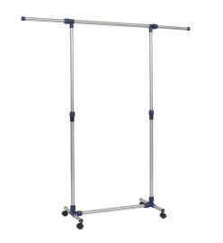 Porte-vêtements réglable Acier inoxydable 165x44x150 cm Argenté