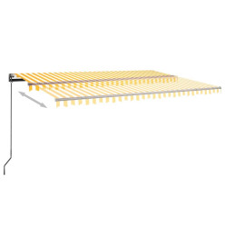 Auvent automatique capteur de vent/LED 500x300cm Jaune et blanc