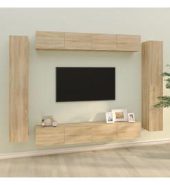 Ensemble de meubles TV 8 pcs Chêne sonoma Bois d'ingénierie