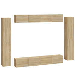 Ensemble de meubles TV 8 pcs Chêne sonoma Bois d'ingénierie