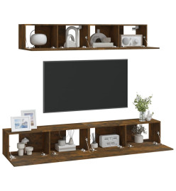 Ensemble de meubles TV 4 pcs Chêne fumé Bois d'ingénierie