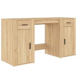 Bureau avec armoire chêne sonoma bois d'ingénierie