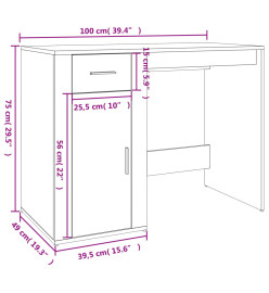 Bureau avec armoire chêne sonoma bois d'ingénierie