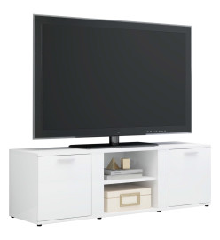 Meuble TV Blanc brillant 120x34x37 cm Aggloméré