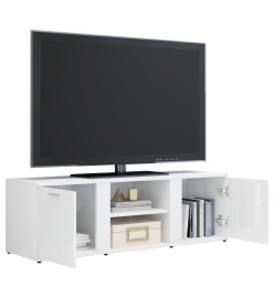 Meuble TV Blanc brillant 120x34x37 cm Aggloméré