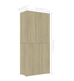 Armoire à chaussures Chêne sonoma 80x39x178 cm Aggloméré