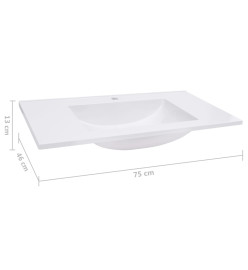 Lavabo encastré 750x460x130 mm SMC Blanc